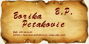 Borika Petaković vizit kartica